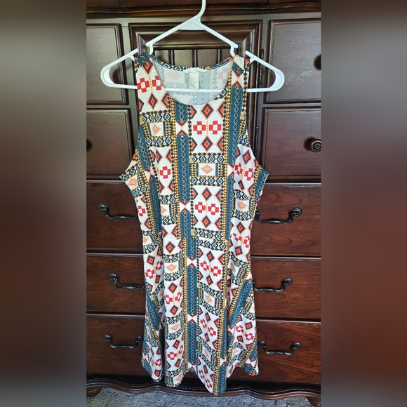 H&M, Patterned Mini Dress, Sz. L - Picture 1 of 5